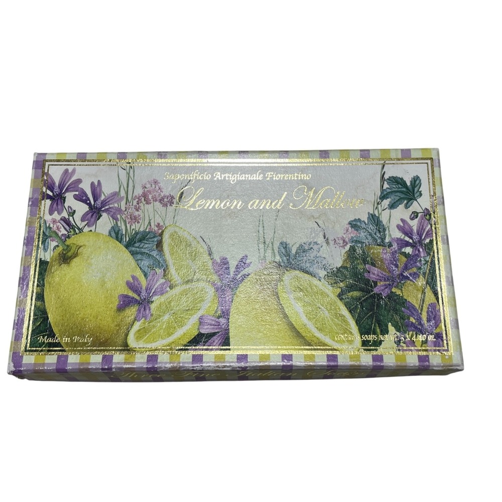 Saponifico Artigianale Fiorentino Lemon and Mallow Soaps NEW Italy